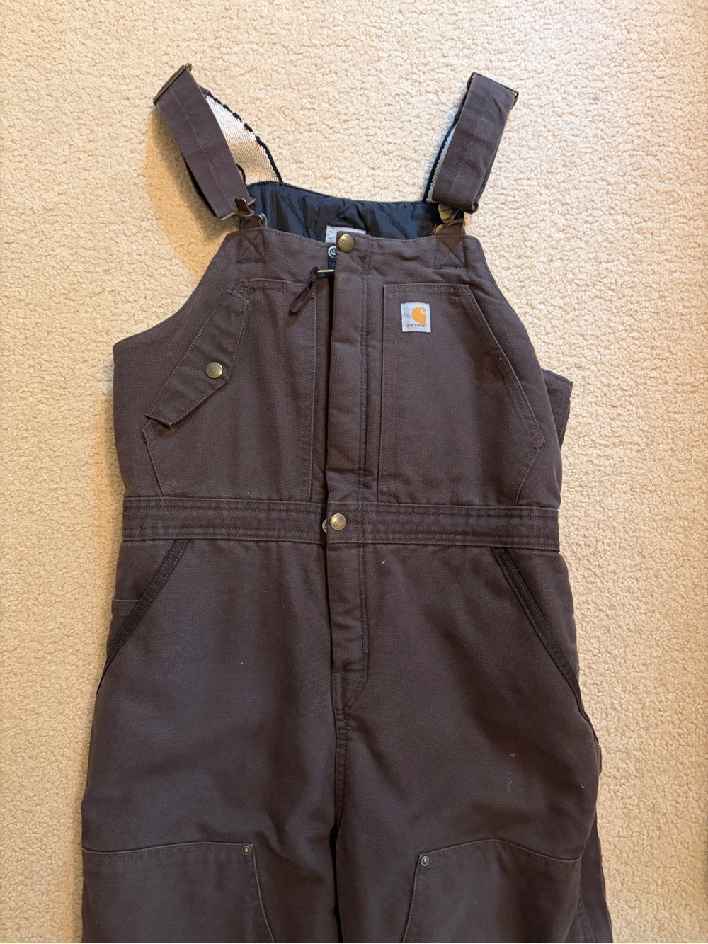 Women’s Carhartt Brown Bib Overalls - Heavy-Duty Workwear